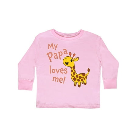 

Inktastic My Papa Loves me- cute giraffe Gift Toddler Boy or Toddler Girl Long Sleeve T-Shirt
