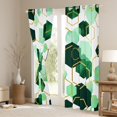thumbnail image 3 of Manfei Geometric Honeycomb Hexagon Curtains Pack of 2 (42x84 Each),Modern Minimalist Art Curtains Blackout,Green Gold White Bedroom Curtains For Men Women,Microfiber Bedroom Decor, 3 of 6