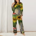 thumbnail image 2 of Sikiie Vintage Wooden Bucket Women's Long-Sleeve Shirt and Full-Length Bottom Pajama Set (s-xxl)-Large, 2 of 7