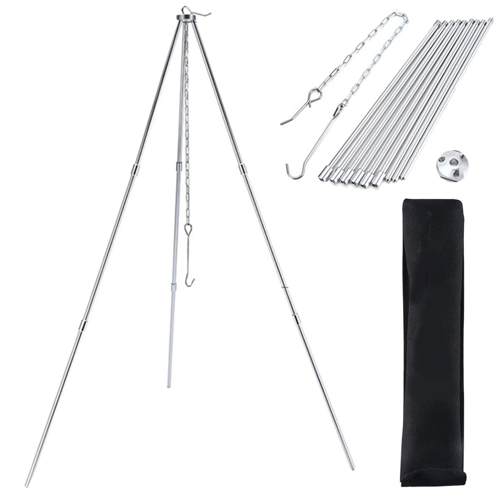 Camping Tripod Cooking Tripod Adjustable Mini Grill Campfire Grill