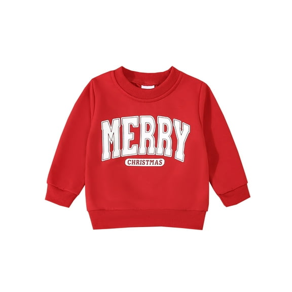 Toddler Baby Girls Boys Fall Sweatshirt 3 6 12 18 24 Months 2T 3T Letter Print Long Sleeve Round Neck Casual Pullover Tops
