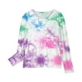 thumbnail image 6 of Cethrio Long Sleeve Tops for Girls, Tie Dye Casual Crew Neck Pullover Kids Clothes Multicolor Size 4-5 T, 6 of 6