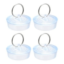 Uxcell Rubber Sink Plug, Clear Drain Stopper Fit 1-1/2" to 1-5/8" Drain with Hanging Ring for Bathtub Kitchen 4 Pack