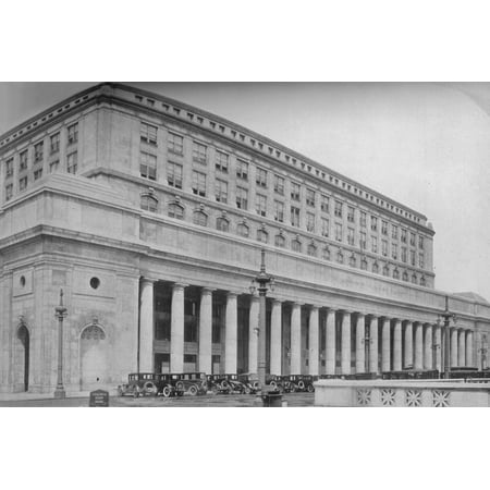 Union Canal - Canal Street facade, Chicago Union Station, Illinois, 1926 Print Wall Art