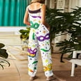 thumbnail image 3 of Fgvctg Mardi Gras Womens Overalls Sleeveless Carnival Party Spaghetti Straps Overall Casual Wide Leg Pant Mask Print Bib Overalls Romper Sprimg Pant With Pockets White XXXXXL, 3 of 4