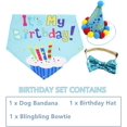 thumbnail image 4 of Pañuelo de cumpleaños para perro, bufanda y sombrero de fiesta de cumpleaños para perro, niña y niño, con bonito Collar de pajarita para perro, mascota pequeña y mediana, 4 of 6