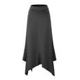 thumbnail image 2 of Doublju Women's Flowy Handkerchief Hemline Midi Skirt (Plus Size Available), 2 of 4