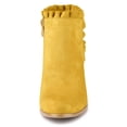 thumbnail image 3 of BLISSFUL STEP St. Patrick's Day Women's Ankle Boots Pointed Toe Zip-Up Block Heel Yellow 7.5, 3 of 7