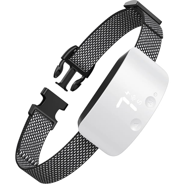 JDMEOPD Bark Collar for Dogs,Rechargeable Anti Barking Training Collar with 7 Adjustable Sensitivity and Intensity Beep Vibration for Small Medium Large Dogs (White)