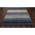 thumbnail image 2 of Bastille Collection Heathered Stripe Border Woven Area Rug, 2' x 4', Blue/Yellow/Gray, 2 of 2