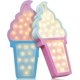 thumbnail image 1 of 2 piezas Helado San Valentín Romance Atmósfera Luz San Valentín Romance Lámparas Luces de noche LED con pilas para decoración de fiesta de cumpleaños (azul-rosa), 1 of 5