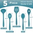 thumbnail image 6 of Walchoice 5 Pcs Silicone Cooking Utensils Set, Heat-Resistant Kitchen Utensils Set, Food-Grade Kitchen Tools, Soup Ladle, Slotted Spoon, Slotted Turner, Spoon, Pasta Server - Blue, 6 of 7