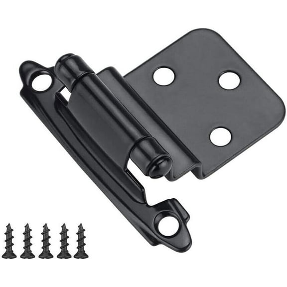 Lot of 25 Pairs (50pcs) Self Closing Cabinet 3/8" Inset Flush Hinges - BLACK Household