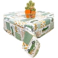 thumbnail image 5 of Serafina Home Easter Flannel Back Vinyl Tablecloth: Country Bunny in Green Truck Pick Your Own Carrots Patchwork Design (60" Round, Green), 5 of 5