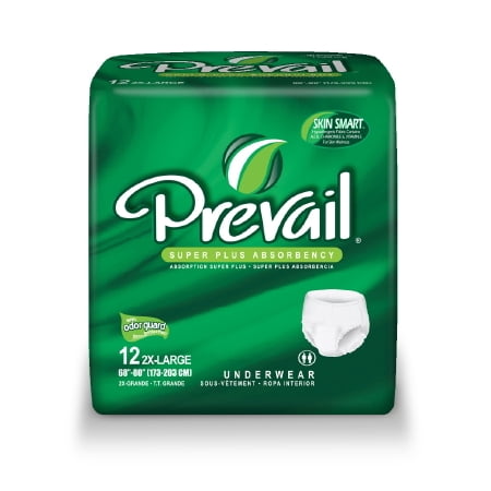 Prevail Adult Underwear - Prevail Adult Absorbent Underwear Pull On 2X-Large Disposable Heavy Absorbency 48/Case, 3 Cases