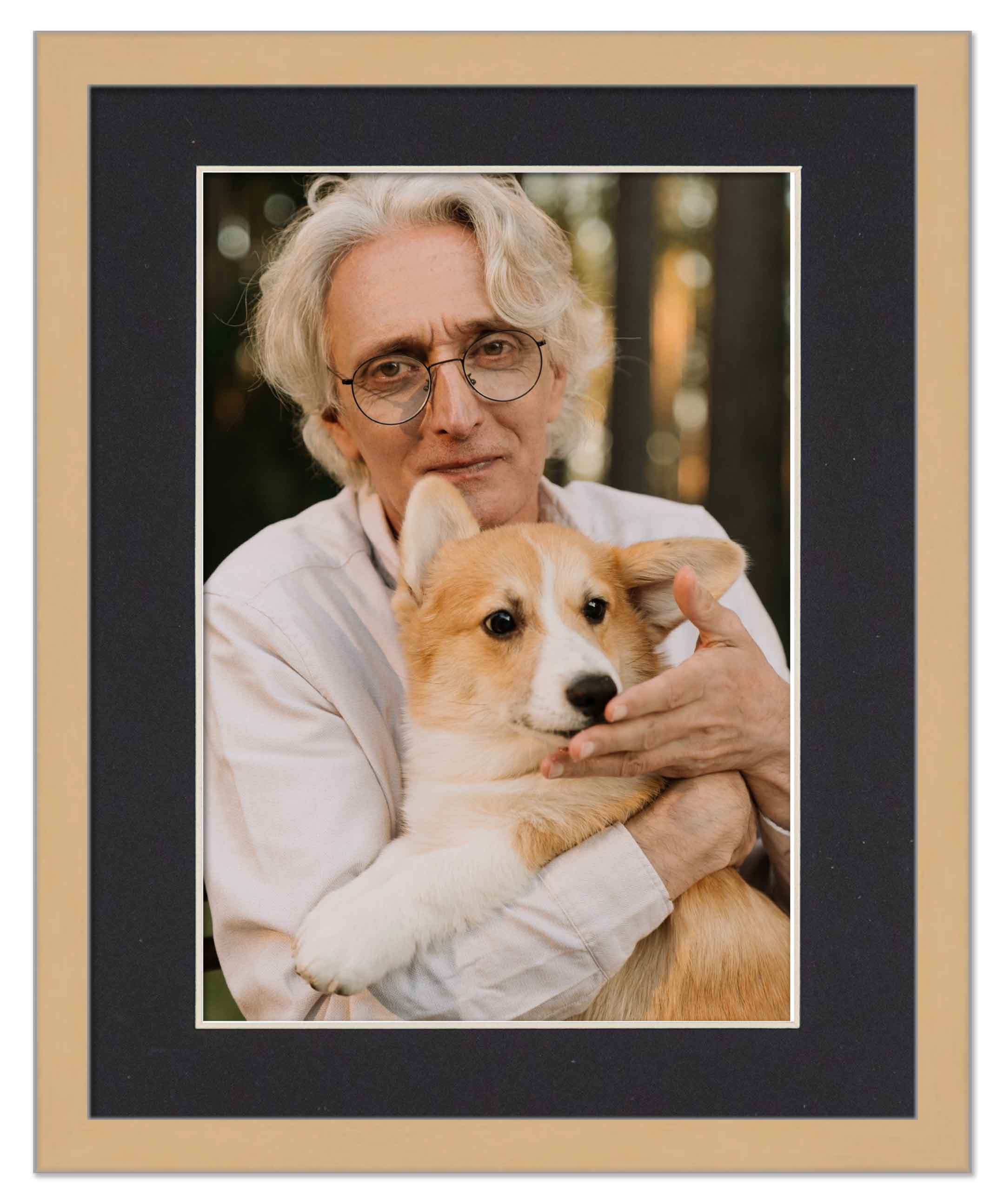 12x18 Frame Natural With White Picture Mat For 12x18 Photo - Natural 18x24 Frame To Display Print