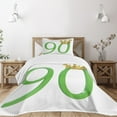 thumbnail image 3 of Ambesonne Celebration Quilted Bedspread Set 2 Pcs, Queen Crown 90, Twin Size, Yellow Green, 3 of 6