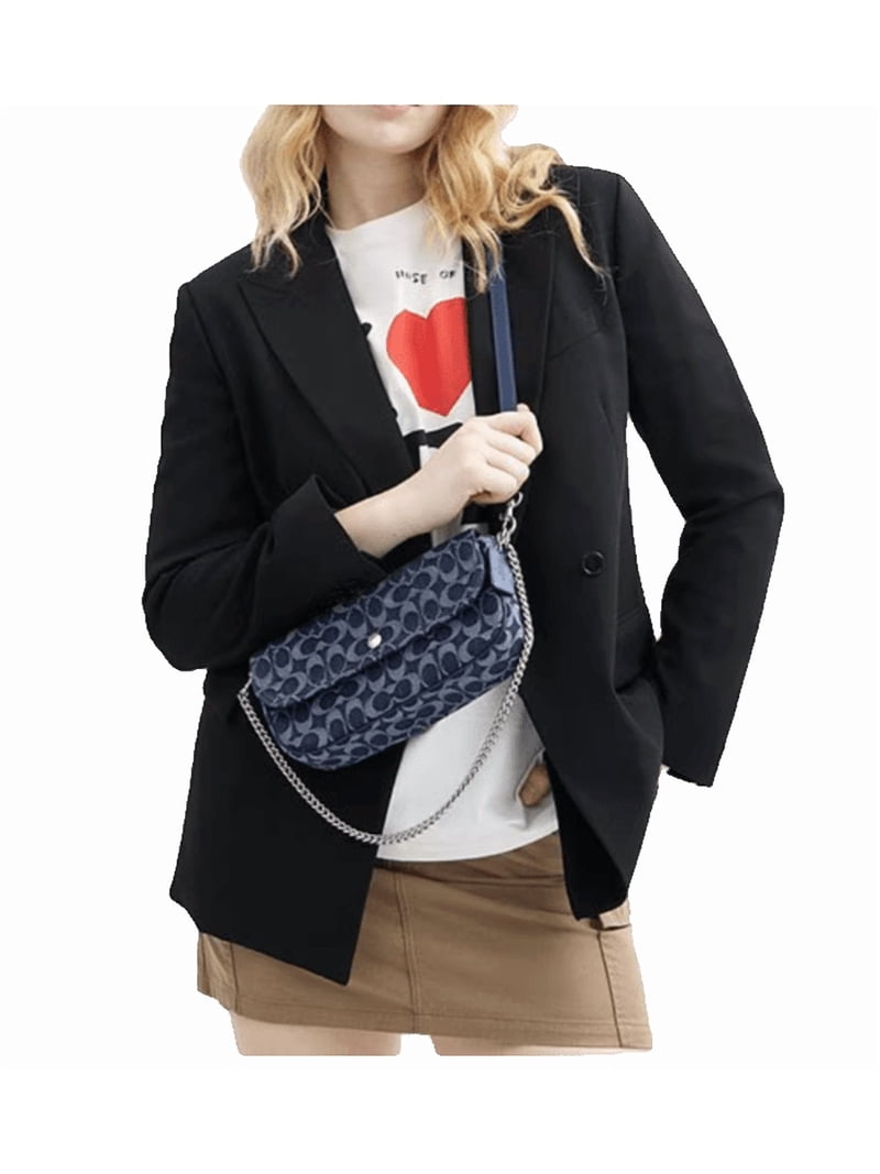 Coach Brook Flap Chain Bag In Signature Denim - Walmart.com