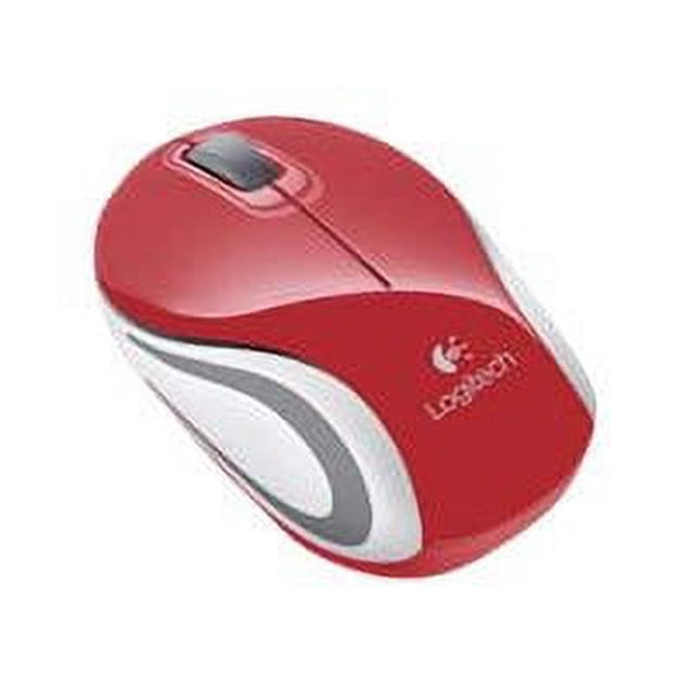 Logitech M187 - Souris - Optique - Sans Fil - 2,4 GHz - Récepteur Sans Fil USB - Rouge