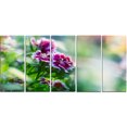 thumbnail image 2 of Fleurs Roses sur Fond Vert - Impression d'Art Floral sur Toile, 2 of 3