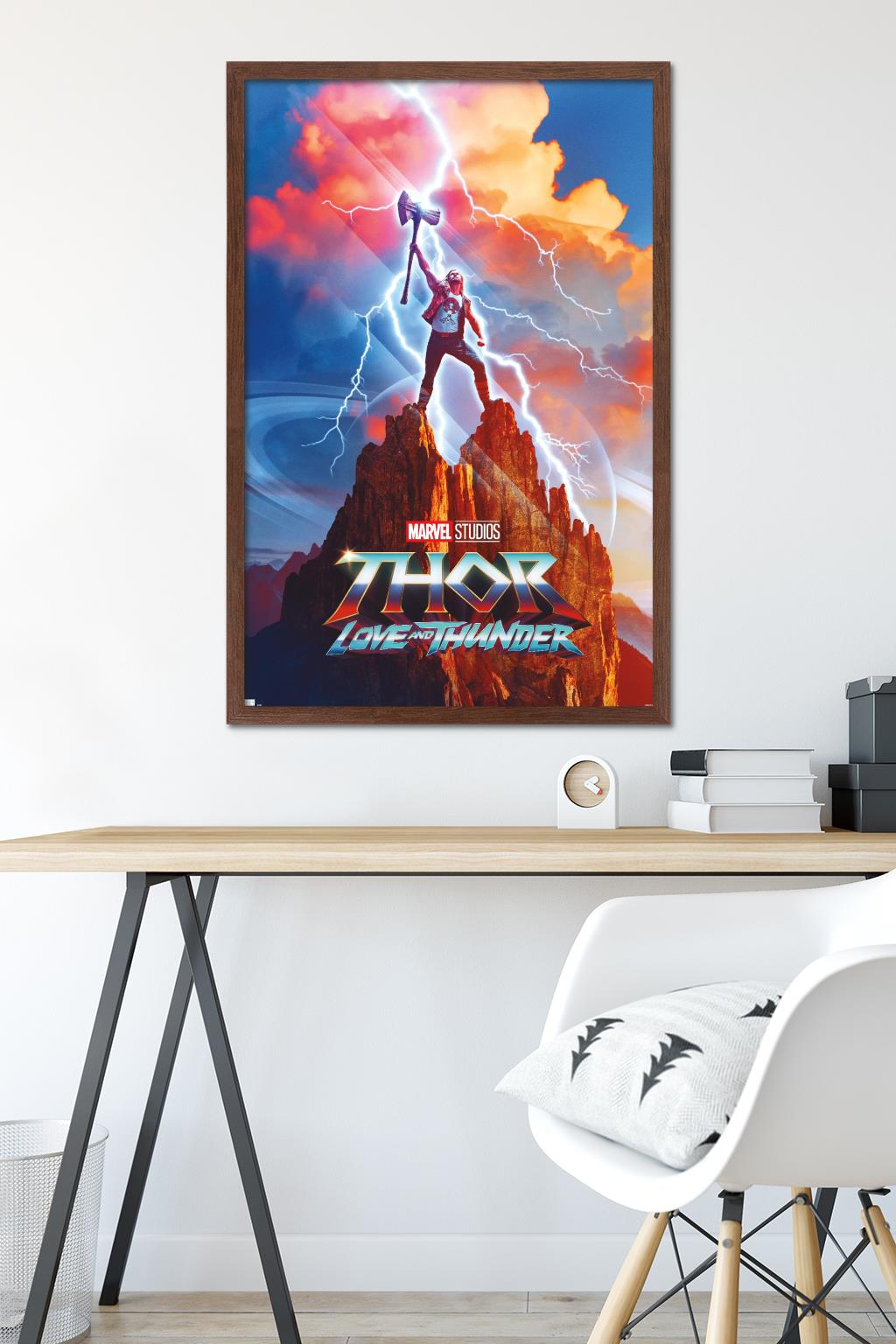 Marvel Thor: Love and Thunder - Thor One Sheet Wall Poster, 22.375" x 34" Framed