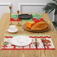 thumbnail image 3 of Visland Christmas Table Placemat Santa Claus/Tree/Reindeer/Balloon Dishwasher Safe Table Decor Heat Insulation Xmas Dining Table Mat for Kitchen - 1PC, 3 of 6