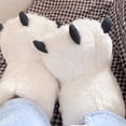 thumbnail image 2 of Zapatillas de invierno con garra de oso para niños y niñas, zapatos de Casa cálidos y peludos para interiores, botas de algodón, deslizantes de piel, 2 of 5