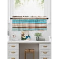thumbnail image 5 of Valances for Windows Turquoise Brown Gradient Rod Pocket Cafe Window Treatments Valance Curtains for Kitchen Bathroom Laundry Basement Windows 42"x18", 5 of 9