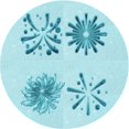 thumbnail image 1 of Ahgly Company Tapis d'Intérieur Lavables en Machine, Ronds Électriques Bleus de Transition, Ronds de 3', 1 of 7