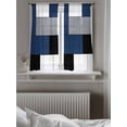 thumbnail image 5 of Navy Blue Black Grey Curtains 54 Inch Length,Sheer Curtains for Bedroom Living Room Window Modern Irregular Geometric Abstract Rod Pocket Drapes Kitchen Curtains Small Half Window 52"x54" 2 Panels, 5 of 6