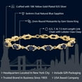 thumbnail image 2 of Gem Stone King 18K Yellow Gold Plated Silver Blue Sapphire and White Moissanite Tennis Bracelet for Women (7.57 Cttw, Gemstone Birthstone, Oval 6X4MM, 6.5 inch), 2 of 6