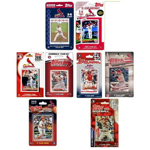 C&I Collectables CARDINALS720TS MLB St Louis Cardinals 7 Different Licensed Trading Card Team Set