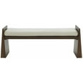 thumbnail image 2 of SAFAVIEH Couture Blanchette Solid Velvet Modern Bench with Wood Frame, Cream/Walnut, 2 of 7