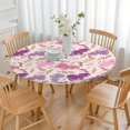 thumbnail image 3 of Pioneer Flower Floral Print Pattern Round Fitted Tablecloth with Elastic Edge,Dining Table Cover Waterproof,Outdoor Round Tablecloth for Camping,Dining,Indoor and Outdoor, 3 of 7