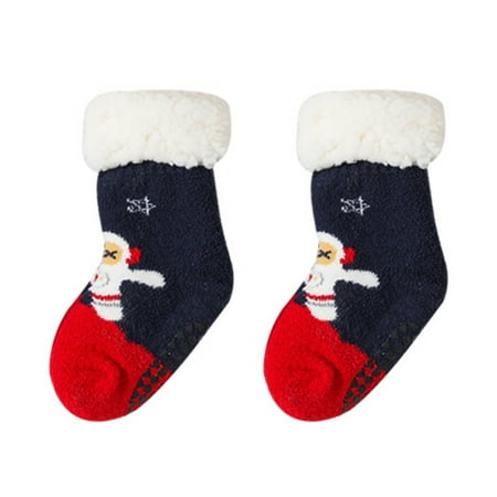 

Kripyery 1 Pair Baby Floor Socks Anti-slip Wear Resistant Soft Infant Slipping Keep Warm Socks for Home
