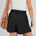 thumbnail image 4 of Juslio Womens Shorts Drawstring Solid Casual Pockets Loose Comfy Cotton Linen Ladies Shorts, 4 of 4