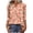 #184-Orange, variant on Craaazy Women's Casual Printing 3/4 Sleeve Button V- Neck Pleated Fashionable Spring Summer Tops Gifts