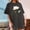 Gray, variant on Short Sleeve Oversized Graphic Tshirts for Women Crew Neck Pull-on Minimalist Gray T-Shirts Casual Floral Printed Polyester Blend Pullover Tops Gray,Xxl
