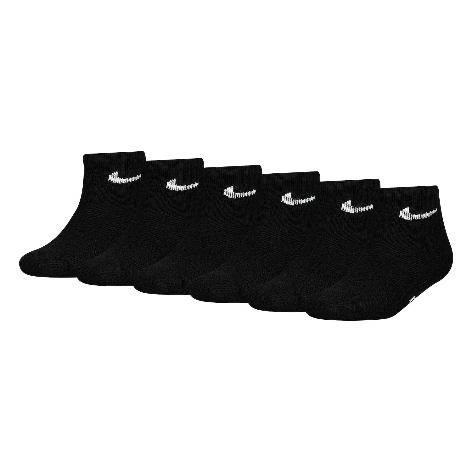 Nike Boy's Mesh & Cushioned Ankle Socks 6-Pack (Little Kid) Black 4-5 Little Kid