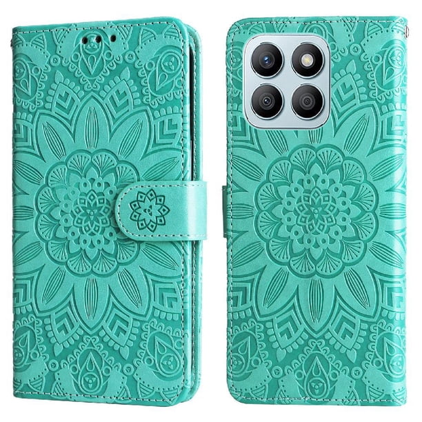 Funda tipo cartera GANGXUN para Honor X8B , diseño girasol, cuero PU, soporte, cierre magnético, tarjetero