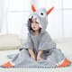 thumbnail image 3 of Toalla de playa con capucha para niños de 2 a 8 años, divertido diseño de dinosaurio, poncho de natación multiusos para bañera, ducha, piscina, natación, 100% algodón. (Gris), 24 pulgadas, 3 of 5