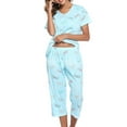 thumbnail image 2 of Innerwin Pyjama pour Femmes Imprimé Libellule Ensemble de Nuit Manches Courtes Doux Bleu Ciel m, 2 of 6