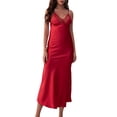 thumbnail image 2 of Biekopu Women Summer Night Dress,Lace Patchwork Nightgowns V Neck Sleeveless Sleep Dress, 2 of 3