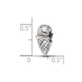 thumbnail image 2 of 925 Sterling Silver Polished Oxidized Reflections Ice Cream Cone Bead Charm 11.82x5.45mm Wide Pendant Necklace for Women, 2 of 2