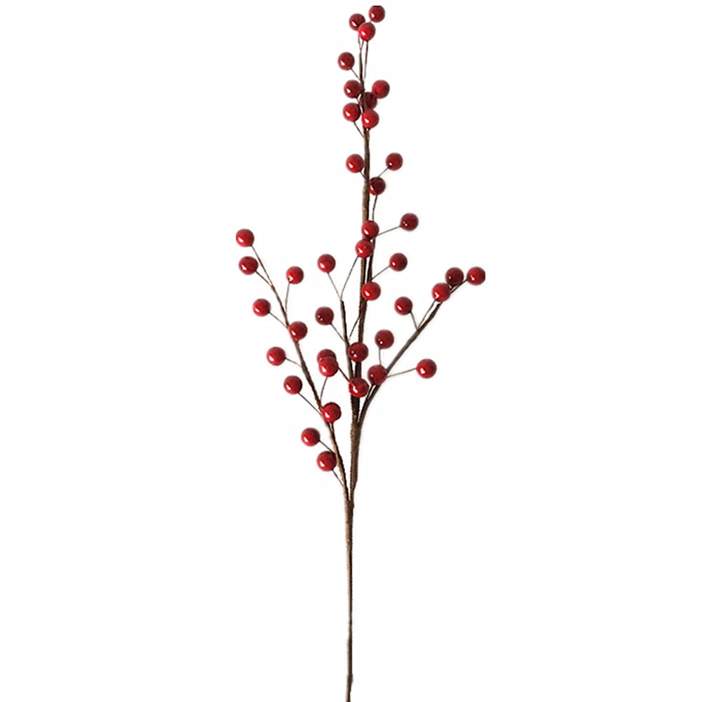Christmas Artificial Red Berry Stem Picks Decorative Stem Branch for ...