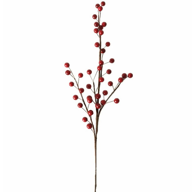 Christmas Artificial Red Berry Stem Picks Decorative Stem Branch for