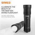 thumbnail image 3 of Linterna de buceo 1000LM Antorcha de buceo Brillo ajustable Luz de buceo XM-L2 Luces LED submarinas Admite 150 minutos de iluminación bajo el agua, hasta 300 m de rango de iluminación y resistente al agua dentro de 50 m Zhivalor B-F2-Flashlight, 3 of 8