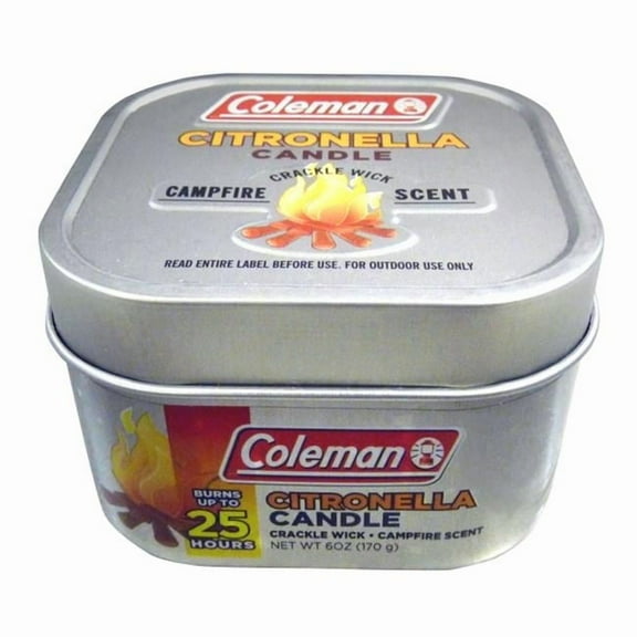 Coleman Campfire Scented Citronella Crackle Candle with Wooden Crackle Wick - 6 oz