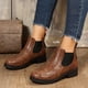 thumbnail image 3 of NECHOLOGY Botas Mujer Adulto Femenino Zapatos Botines mujer Botas de tacón grueso con cabeza redonda y estampado de leopardo británico a la moda para mujer (Brown, 6.5), 3 of 7