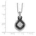 thumbnail image 5 of White Sterling Silver necklace Box with pendant Cubic Zirconia CZ Clear Black 18 in 1 mm, 5 of 5